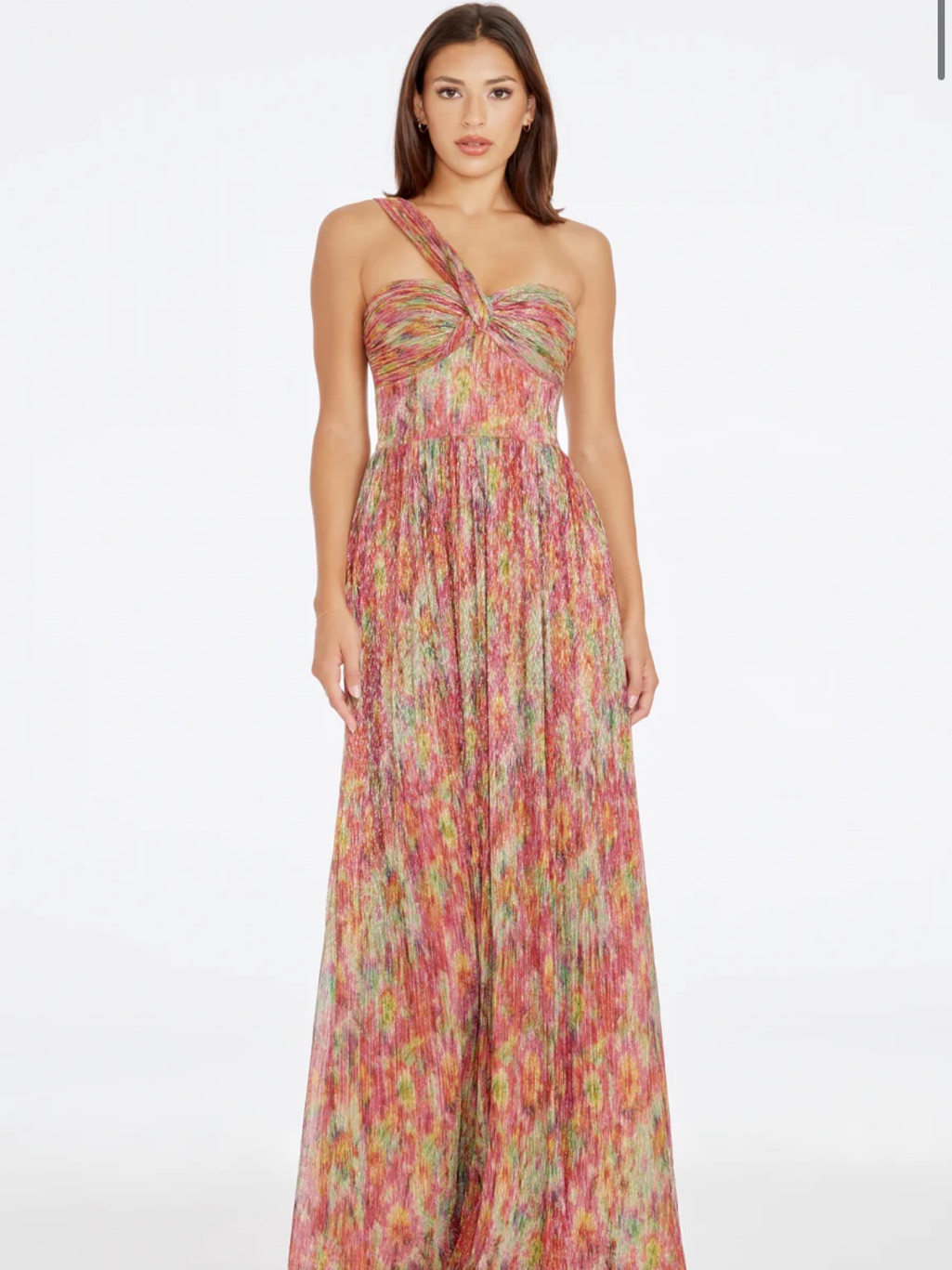 Dress The Population One-Shoulder Multicolor Maxi Dress